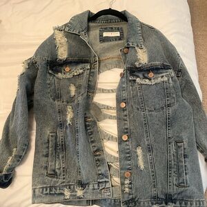 Toast Jeans oversized denim jacket with rips